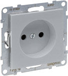 Gniazdo 2P+Z z przesłoną - 16A - 250 V~ - zaciski śrubowe, ALUMINIUM SUNO