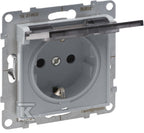 Gniazdo SCHUKO 2P+Z - 16 A - 250 V~ - z przesłoną IP 21 - zaciski automatyczne, ALUMINIUM SUNO