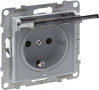 Gniazdo SCHUKO 2P+Z- 16 A - 250 V~ - z przesłoną IP44 - zaciski automatyczne, ALUMINIUM SUNO