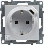 Gniazdo SCHUKO 2P+Z - 16 A - 250 V~ - + USB TYP C - 1,5 A - 5 V, ALUMINIUM SUNO