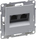 Gniazdo 2XRJ45/kat 5E UTP, ALUMINIUM SUNO