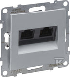 Gniazdo 2XRJ45/kat 5E UTP, ALUMINIUM SUNO