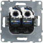 Gniazdo 2XRJ45/kat 5E UTP, ALUMINIUM SUNO