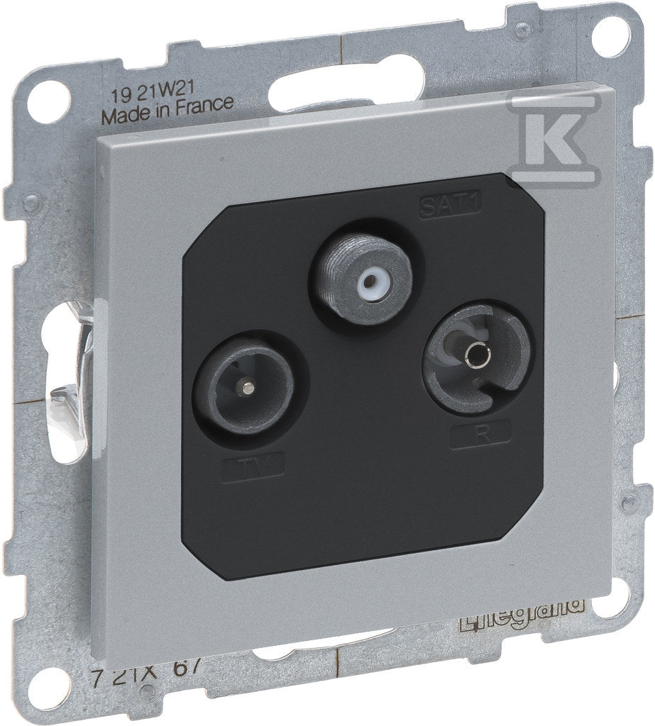 Gniazdo TV-R-SAT - końcowe - FM + DAB - 1.5 dB, ALUMINIUM SUNO