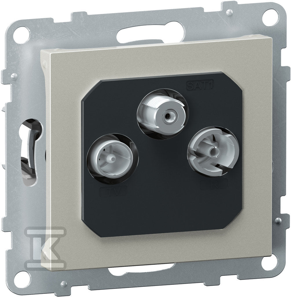 Gniazdo TV-R-SAT - końcowe - FM + DAB - 1.5 dB, ALUMINIUM SUNO