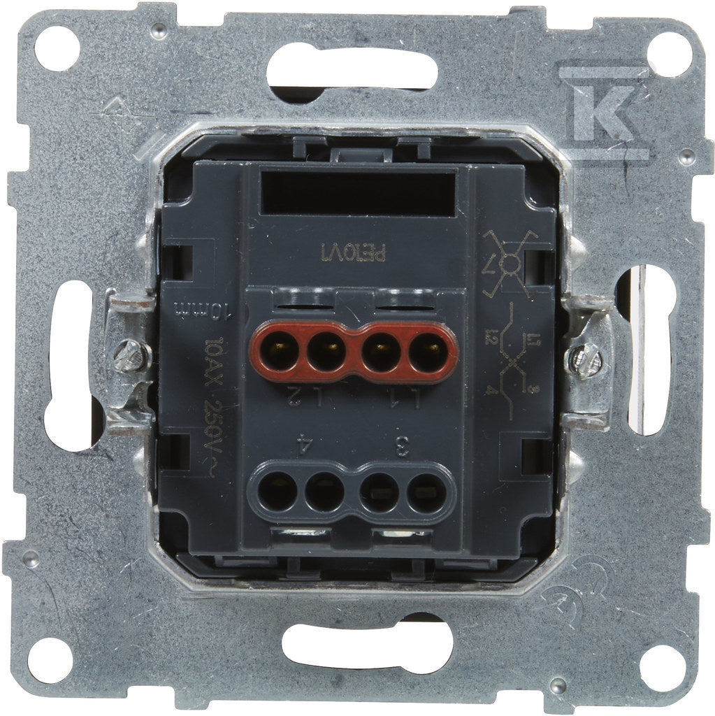 Łącznik krzyżowy - 10 AX - 250 V~ - zaciski śrubowe, CZARNY SUNO
