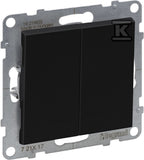 Przycisk podwójny - 6 A - 250 V~ - zaciski automatyczne, CZARNY SUNO