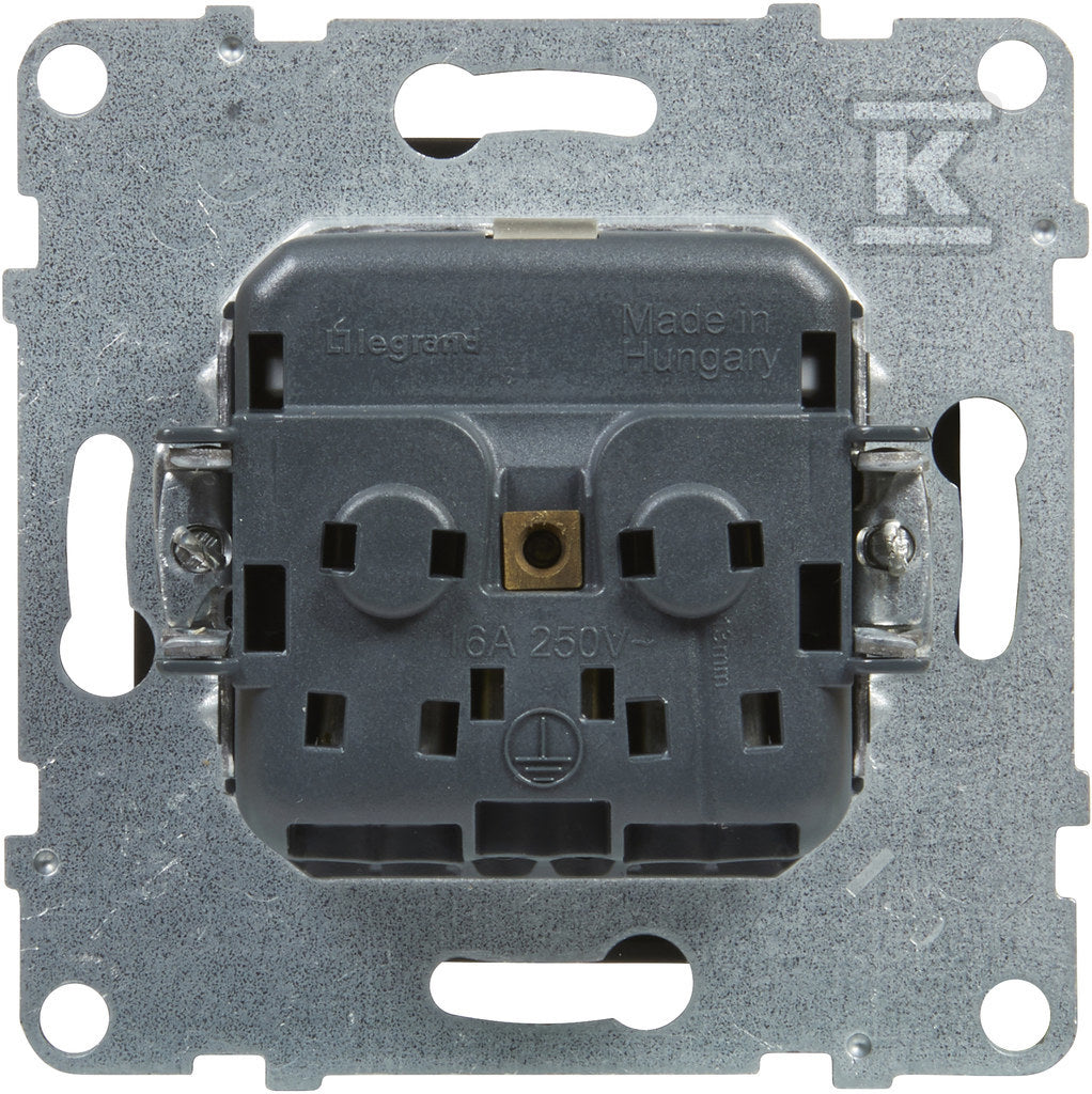 Gniazdo SCHUKO 2P+Z - 16 A - 250 V~ - z przesłoną - zaciski automatyczne, CZARNY SUNO