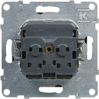 Gniazdo SCHUKO 2P+Z - 16 A - 250 V~ - z przesłoną - zaciski automatyczne, CZARNY SUNO