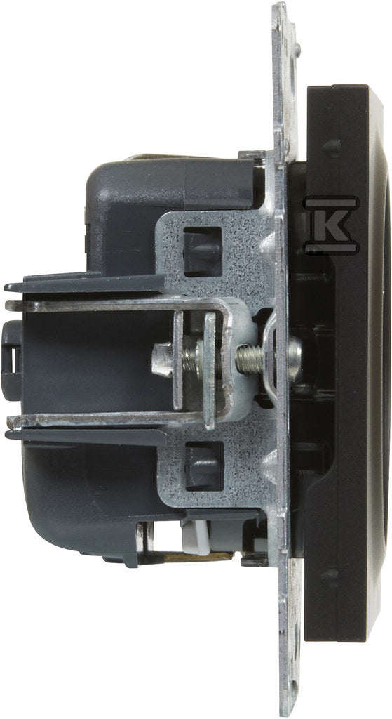 Gniazdo SCHUKO 2P+Z - 16 A - 250 V~ - z przesłoną - zaciski automatyczne, CZARNY SUNO