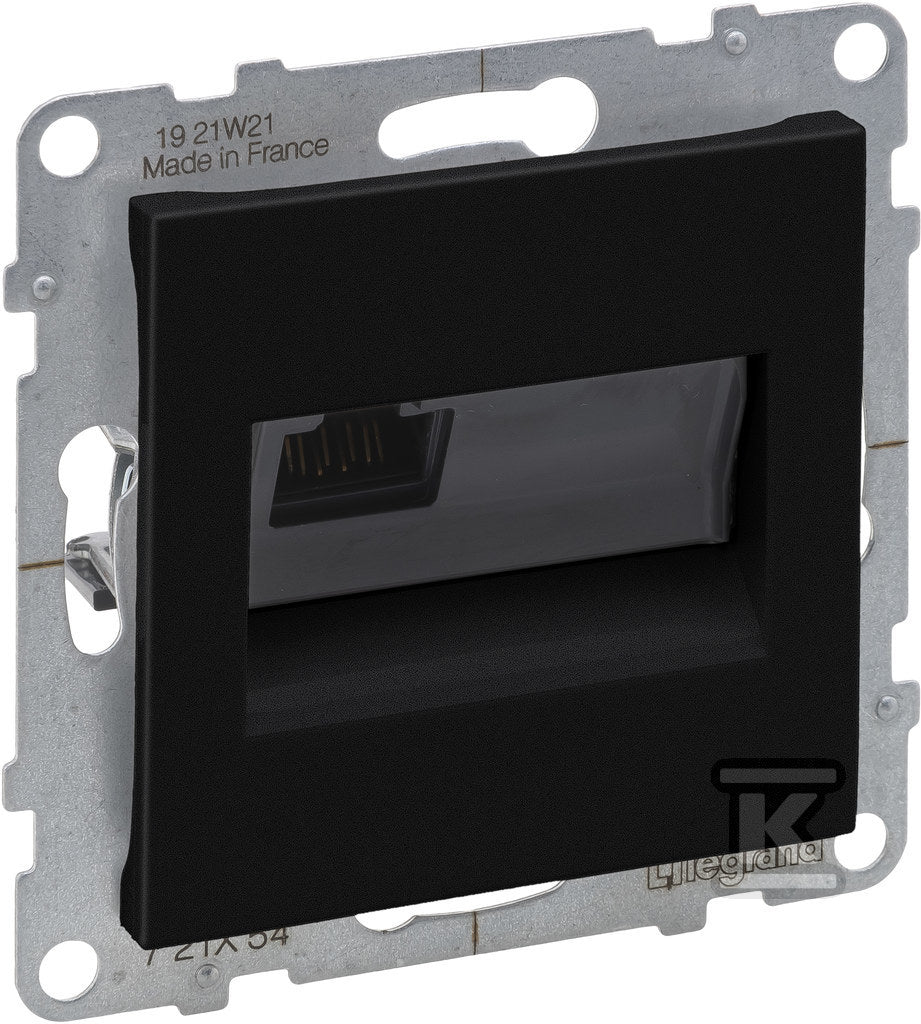 Gniazdo RJ45/kat 6A UTP, CZARNY SUNO