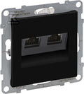 Gniazdo 2XRJ45/kat 6 STP, CZARNY SUNO