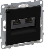 Gniazdo 2XRJ45/kat 6 STP, CZARNY SUNO