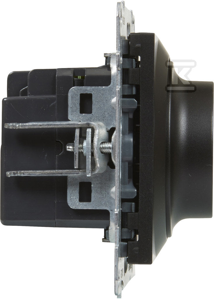 Ściemniacz obrotowy - 240 V~ - 50 Hz - 5 - 75 W ( 10 lamp maks.) dla lamp LED z opcją ściemniania - bez zacisku neutralnego, CZARNY SUNO