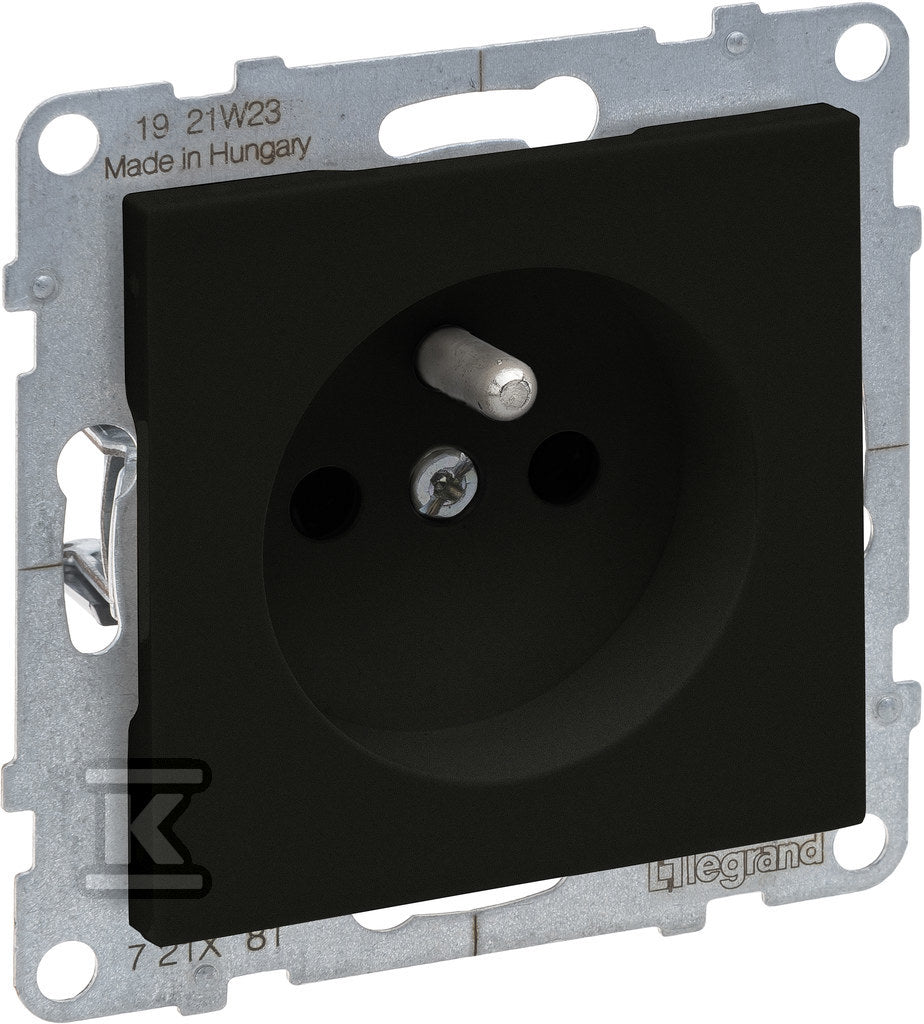 Gniazdo 2P+Z - - 16 A - 250 V~ - zaciski automatyczne, CZARNY SUNO