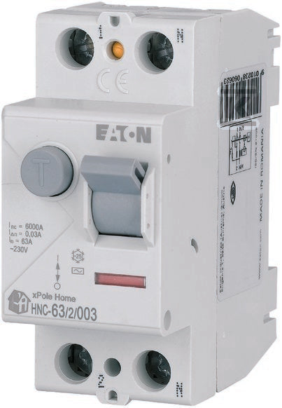Wyłącznik różnicowoprądowy 6kA typ AC HNC-63/2/003