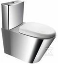 Kompakt WC stojący z deską PVC stal szlachetna matowa