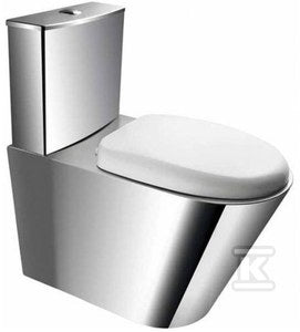 Kompakt WC stojący z deską PVC stal szlachetna matowa