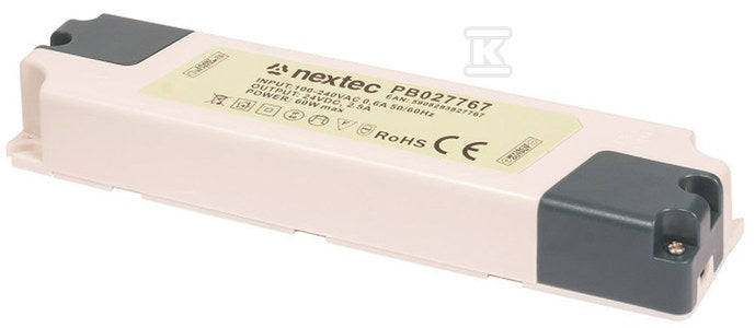 Zasilacz LED montażowy ECONOMY / IP40 / 24V / 2,5A / 60W