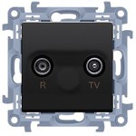 Gniazdo antenowe R-TV przelotowe 10 dB (moduł), 1x wejście: 5862 MHz, stal inox, BASIC MODUŁ