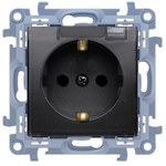 Gniazdo wtyczkowe Schuko do wersji IP44 z uszczelką - klapka transparetna (moduł) 16 A, 250 V~, zaciski śrubowe, biały Simon10