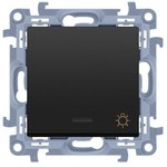 Przycisk światło z podświetleniem LED (moduł) 16AX, 250V~, zaciski śrubowe, brąz mat, SIMON54