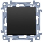 Łącznik krzyżowy z podświetleniem LED bez piktogramu (moduł) 10AX, 250V~, zaciski śrubowe, czarny mat, SIMON10