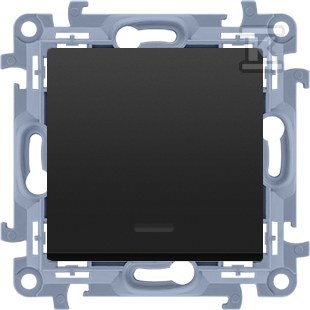 Łącznik krzyżowy z podświetleniem LED bez piktogramu (moduł) 10AX, 250V~, zaciski śrubowe, czarny mat, SIMON10