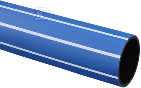 Rura Tytan typ 2/2 wodociągowa PE100-RC 560x33.2mm, sztanga 12m, PN10 SDR17, kolor niebieski (z białym paskiem), dwuwarstwowa