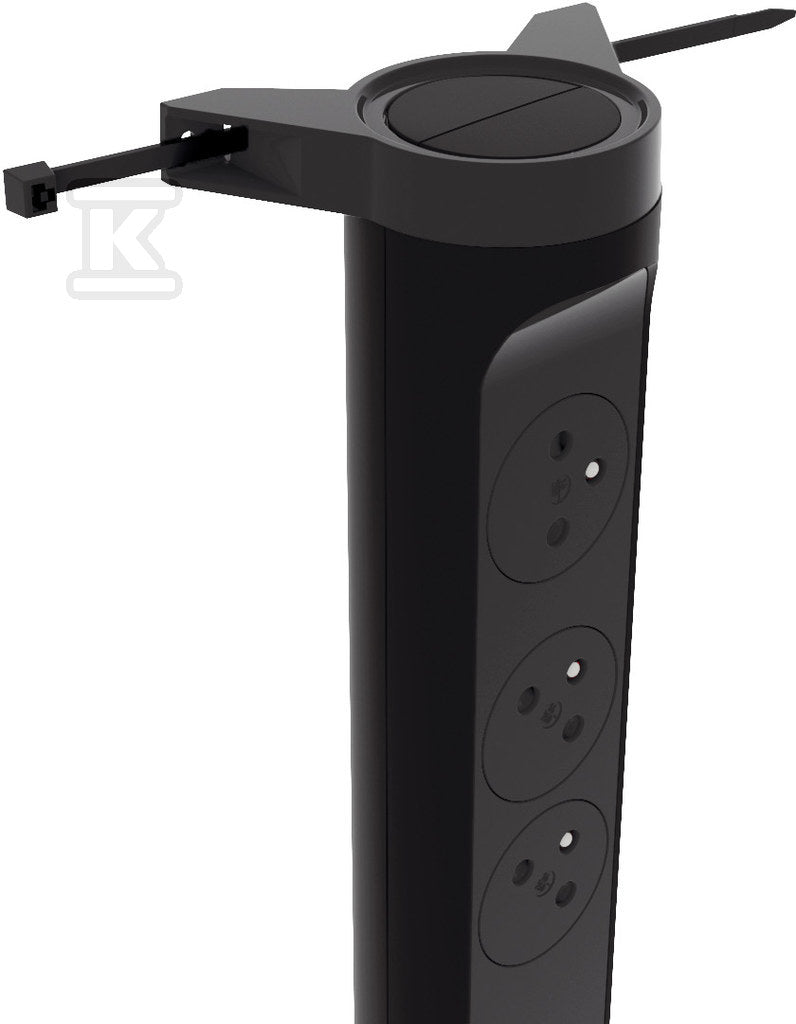 Przedłużacz PREMIUM, obrotowy, 3x2P+Z, USB A+C, z ogranicznikiem przepięć, z przewodem 1.5 metra 3x1.0 mm2 - czarny/grafitowy, HELMO