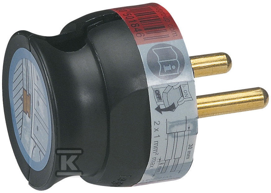 Wtyczka niska 2P 16a czarny