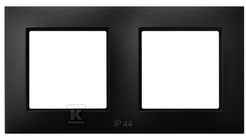 Ramka podwójna do łączników IP-44, czarny metalik ARIA