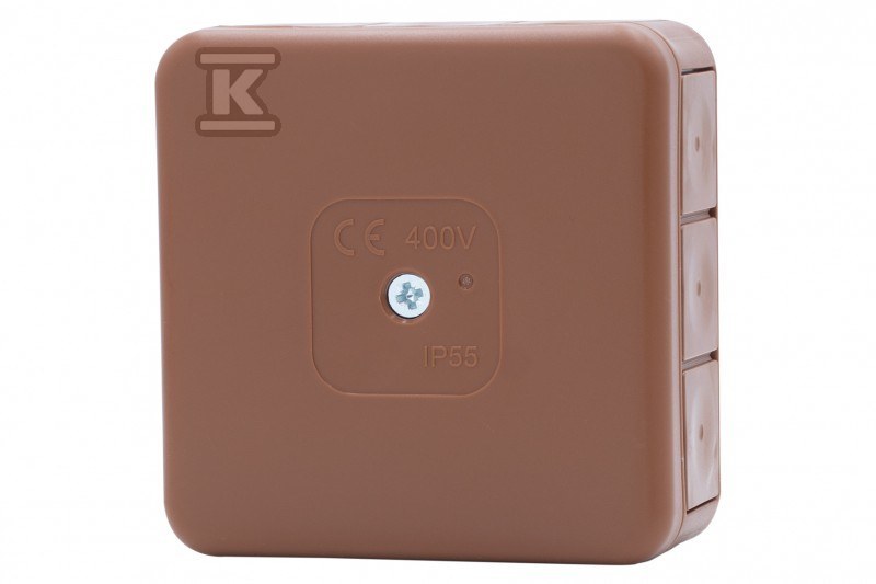 Puszka hermetyczna H55-S 85x85x37 IP55 12-wylotowa brązowa