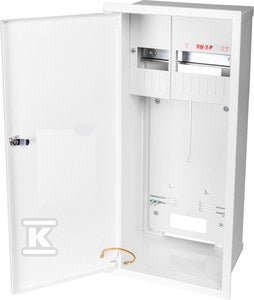 Rozdzielnica RW-3P"Z"/E P/T licznikowa 3F+miejsce na 11 zabezpieczeń drzwi pełne z zamkiem-płytka