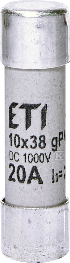 Wkładka cylindryczna PV topikowa CH10x38 gPV 20A/1000V DC 002625085 ETI