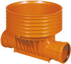Kineta PP 425x400, typ1 przelotowa, do rury wznoszącej korugowanej DN/ID 425mm oraz rury wlotowej gładkiej 400mm, z uszczelką, kolor pomarańczowy (Diamir 425NW)