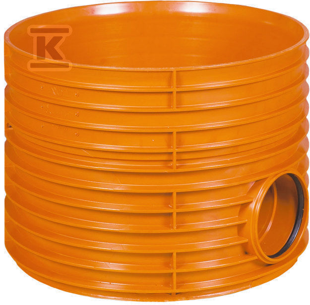 Kineta PP 600x250, typ1 przelotowa, do rury wznoszącej korugowanej DN/ID 600mm oraz rury wlotowej gładkiej 250mm, z uszczelką, kolor pomarańczowy (Diamir 600)