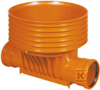 Kineta PP 425x160, typ1 przelotowa, do rury wznoszącej korugowanej DN/ID 425mm oraz rury wlotowej gładkiej 160mm, z uszczelką, kolor pomarańczowy (Diamir 425NW)