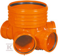 Kineta PP 400x250, typ2 zbiorcza, do rury wznoszącej gładkiej DN/OD 400mm oraz rury wlotowej gładkiej 250mm, z uszczelką, kolor pomarańczowy (Diamir 400 gładka)