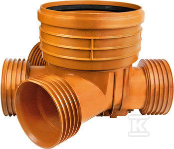Kineta PP 400x300-K2, typ2 zbiorcza, do rury wznoszącej gładkiej DN/OD 400mm oraz rury wlotowej korugowanej K2-KAN DN/ID 300mm, bez uszczelek, kolor pomarańczowy (Diamir 400 gładka)