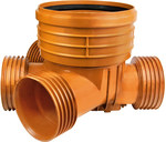 Kineta PP 400x250, typ2 zbiorcza, do rury wznoszącej gładkiej DN/OD 400mm oraz rury wlotowej gładkiej 250mm, z uszczelką, kolor pomarańczowy (Diamir 400 gładka)