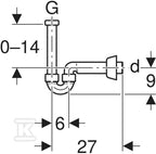 Syfon bidetowy R 1 1/4"x32 mm, biały