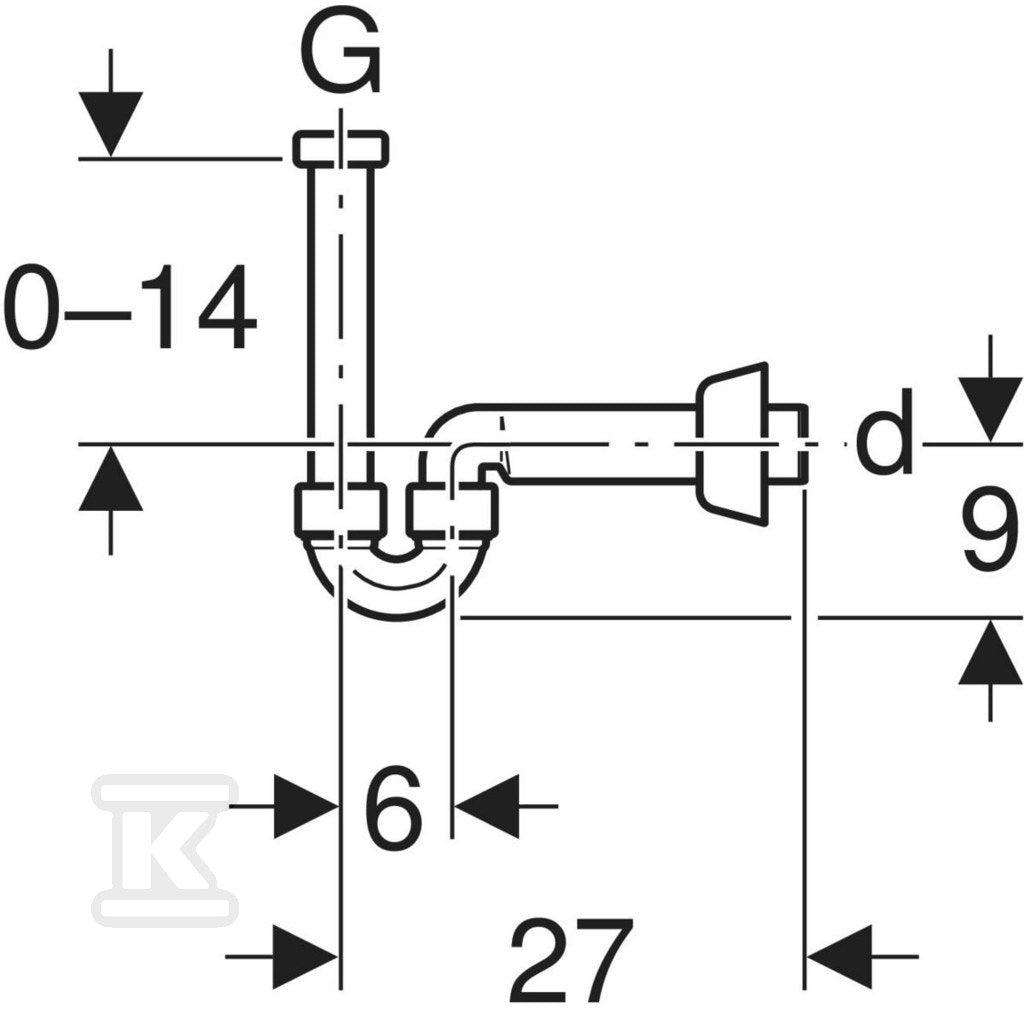 Syfon bidetowy R 1 1/4"x32 mm, biały