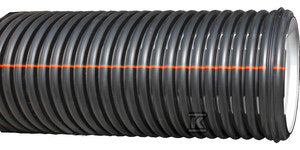Rura drenarska PP K2-DREN DN/OD 250 (6m), SN8, typ LP (częściowo sącząca - szczeliny wykonane w górnej części rury na 220 stopni obwodu), korugowana, kolor czarny