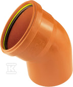 Kolano PP 500/87.5 SN16 (gr.ścianki-szereg S13.3), do kanalizacji zewnętrznej, z uszczelką K-U21 typu LOCK