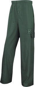 Spodnie przeciwdeszczowe z poliestru powlekanego na zewnątrz semi poliuretanem zielony 3XL