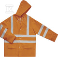Bluza przeciwdeszczowa z poliestru powlekanego na zewnątrz poliuretanem pomarańczowy fluo XL