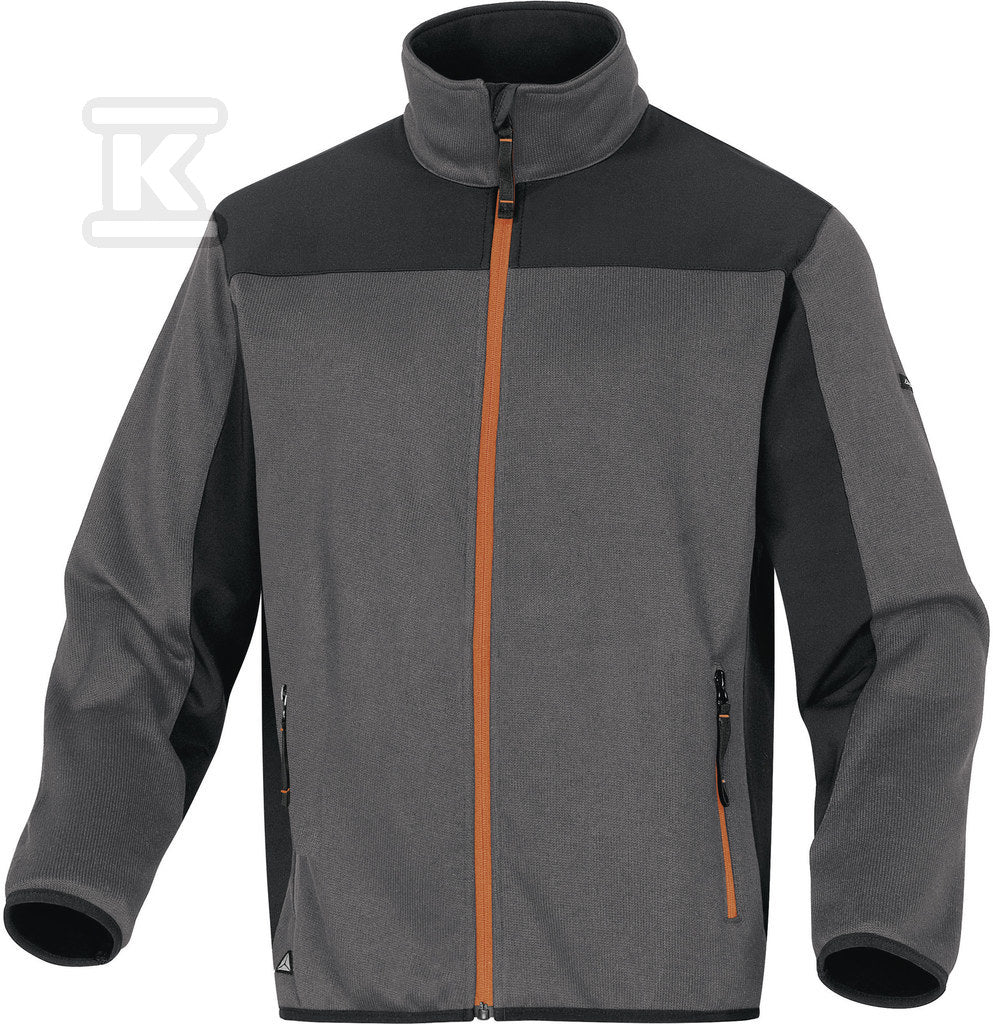 Bluza z siatki poliestrowej i tkaniny softshell z poliestru (96%) i elastanu (4%), pasuje do serii mach i panostyle szaro-pomarańczowy M