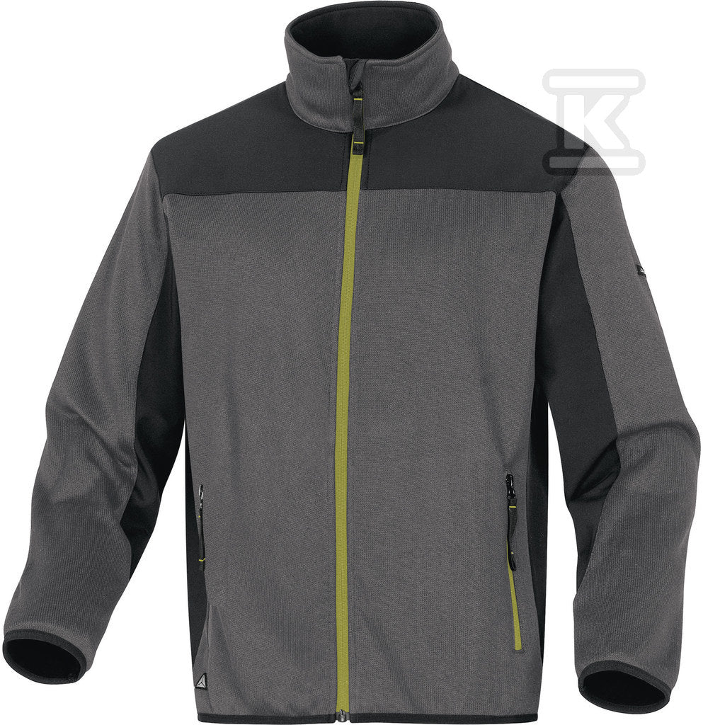 Bluza z siatki poliestrowej i tkaniny softshell z poliestru (96%) i elastanu (4%), pasuje do serii mach i panostyle szaro-zielony S