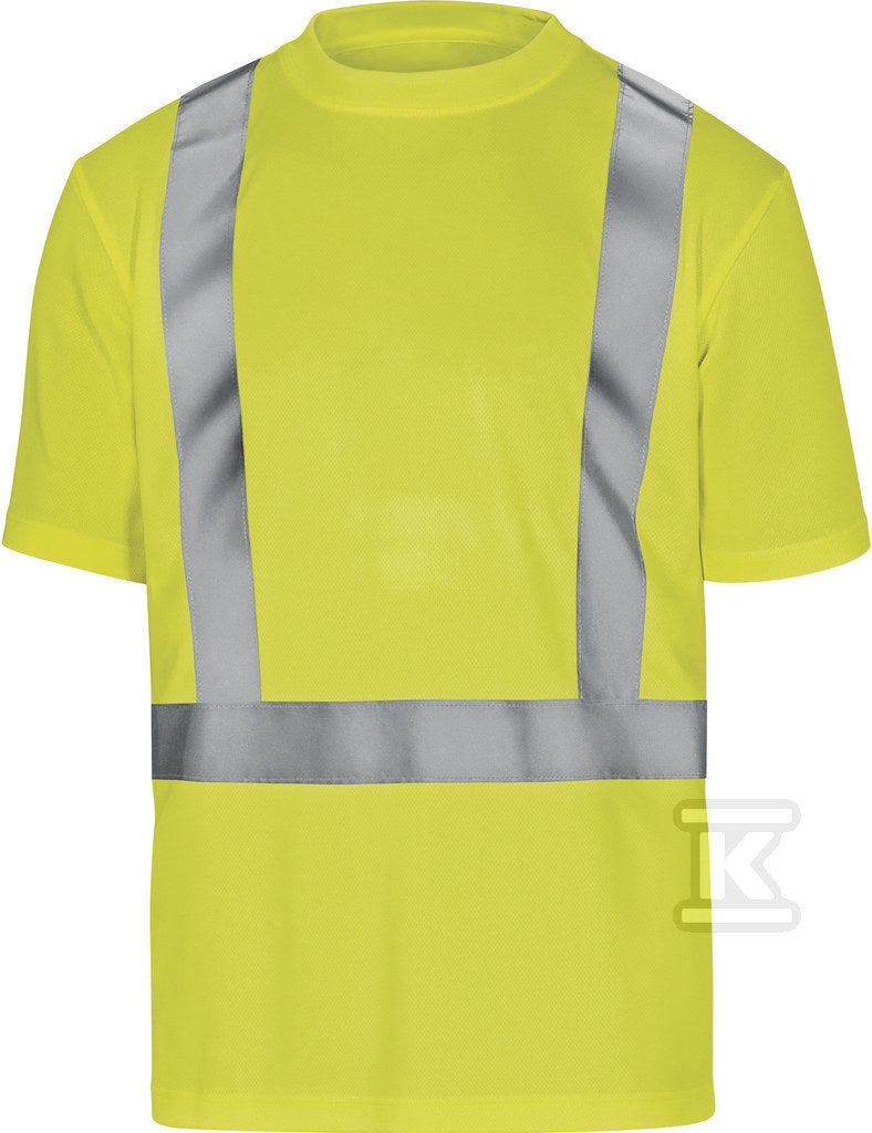 T-shirt ostrzegawczy z krótkimi rękawami z poliestru (100%), 160 g/m2, kl. 2 żółty fluo L